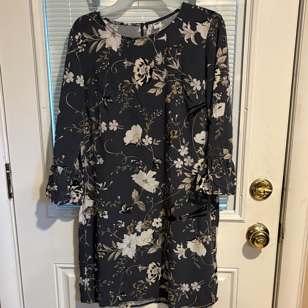 Old Navy Blue Floral Dress Size M
